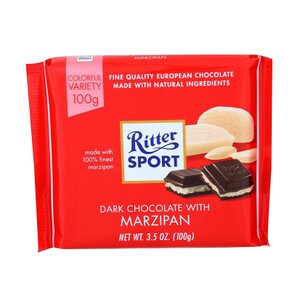 RITTER SPORT DARK CHOCOLATE WITH MARZIPAN 3.5 OZ BAR